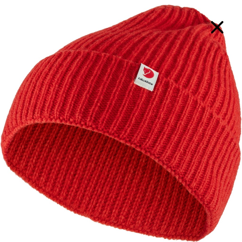 FJALLRAVEN | Red Recycled Wool Logo Tab Hat